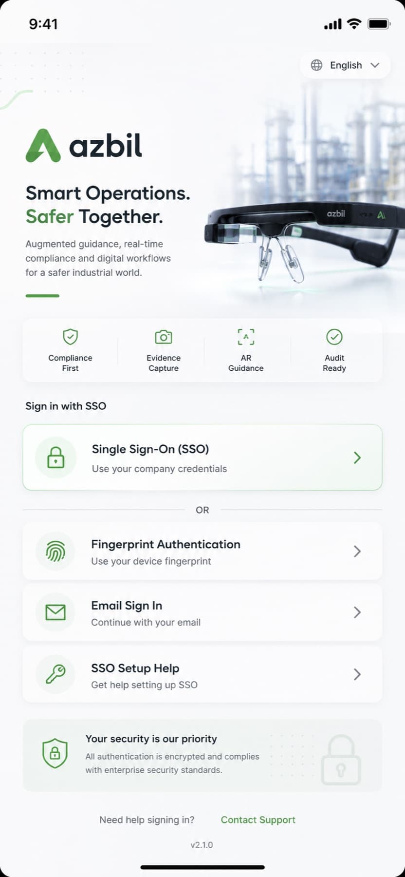 Azbil smart operations sign-in